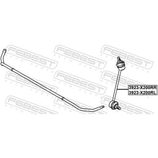 3923-X200RL - Rod/Strut, stabiliser 