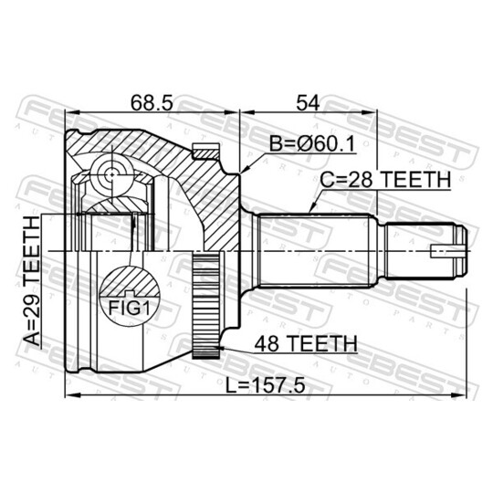 3510-NL3A48 - Ledsats, drivaxel 