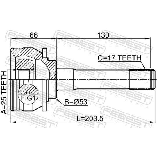 3010-001 - Ledsats, drivaxel 