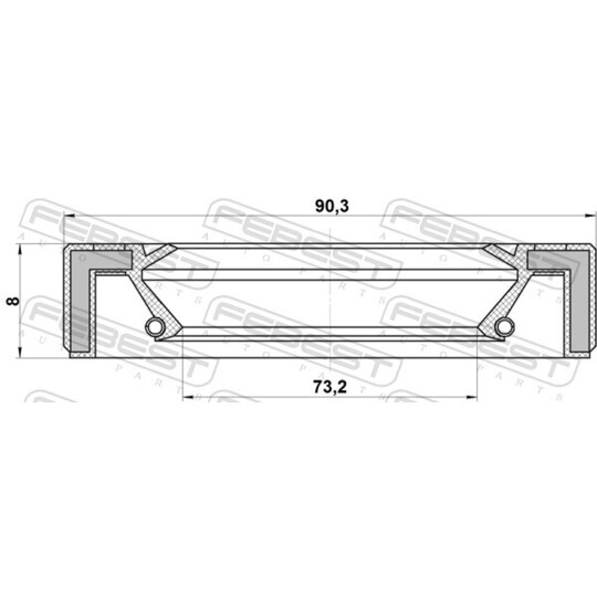 95GAY-75900808R - Seal, drive shaft 