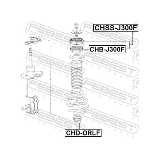 CHB-J300F - Anti-Friction Bearing, suspension strut support mounting 