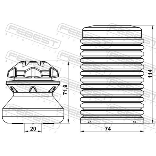 BMSHB-F10F-KIT - Dust Cover Kit, shock absorber 