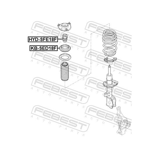 KB-SED18F - Anti-Friction Bearing, suspension strut support mounting 