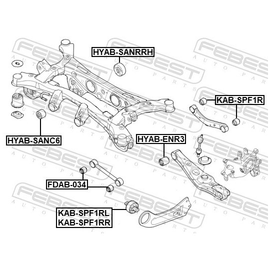 KAB-SPF1RR - Control Arm-/Trailing Arm Bush 