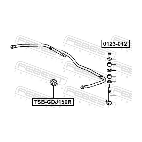 TSB-GDJ150R - Bearing Bush, stabiliser 