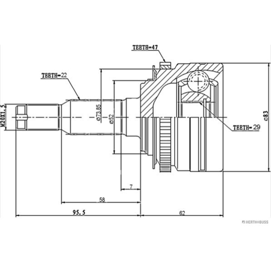 J2820901 - Joint Kit, drive shaft 