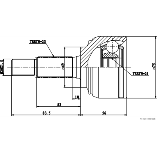 J2821050 - Ledsats, drivaxel 