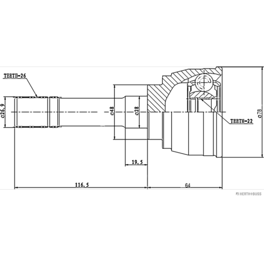 J2828006 - Joint Kit, drive shaft 