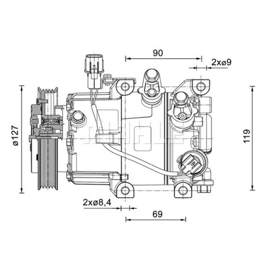 ACP 1464 000P - Kompressor, kliimaseade 