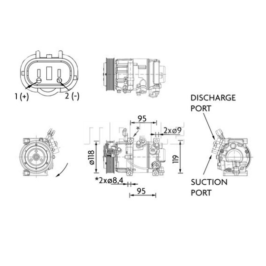 ACP 1463 000P - Kompressor, kliimaseade 