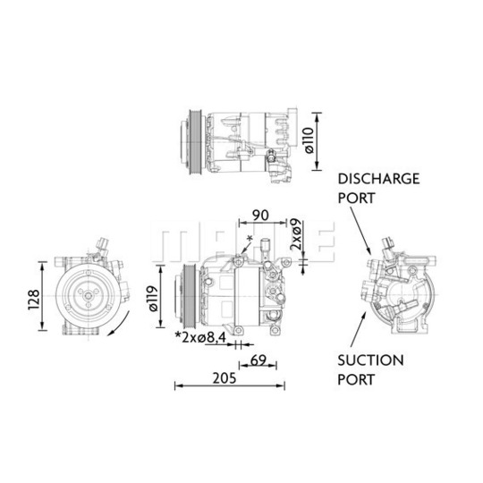 ACP 1459 000P - Compressor, air conditioning 