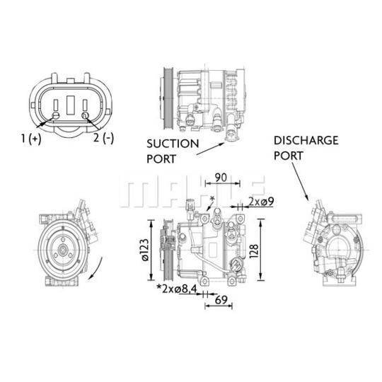 ACP 1464 000P - Kompressor, kliimaseade 