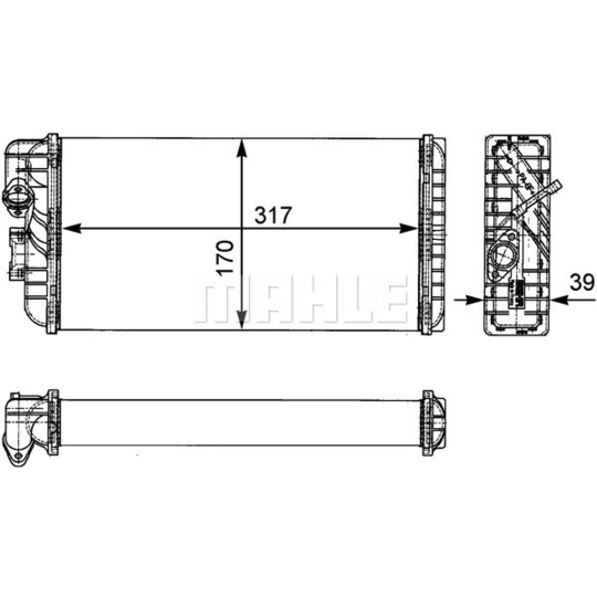 AH 124 000P - Heat Exchanger, interior heating 