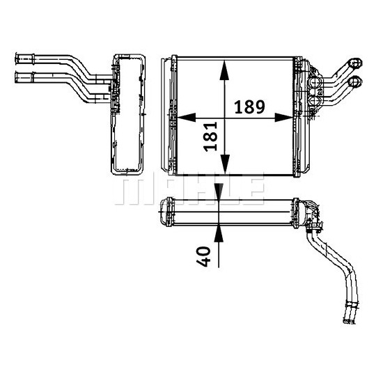 AH 91 000P - Heat Exchanger, interior heating 