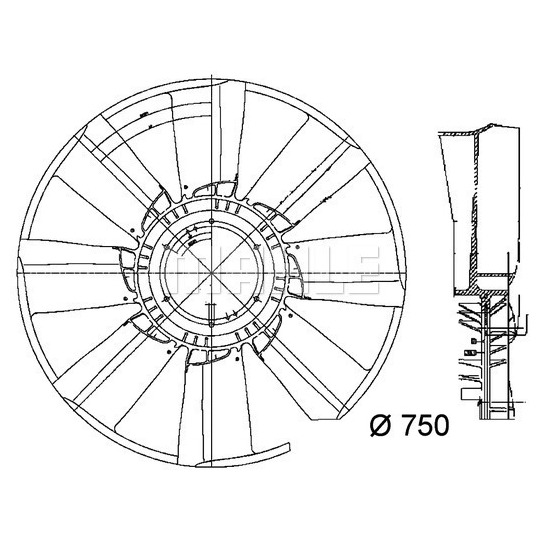 CFW 34 000P - Fan Wheel, engine cooling 