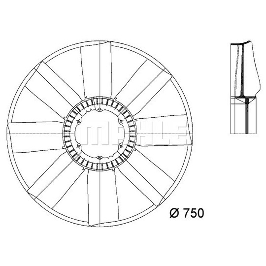 CFW 23 000P - Fan Wheel, engine cooling 