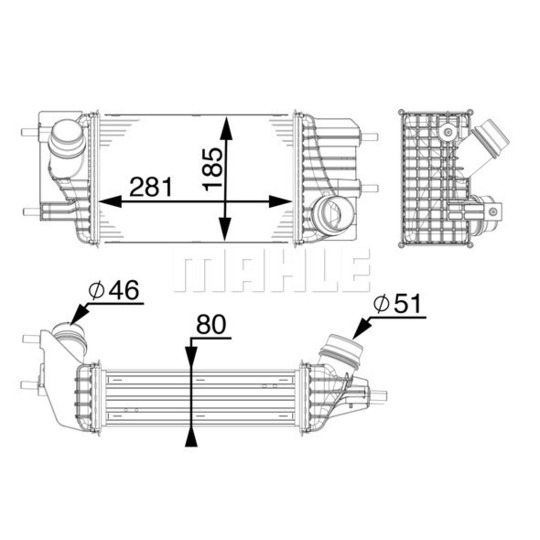 CI 154 000P - Intercooler, charger 