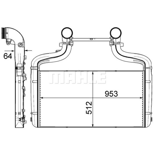 CI 454 000P - Intercooler, charger 