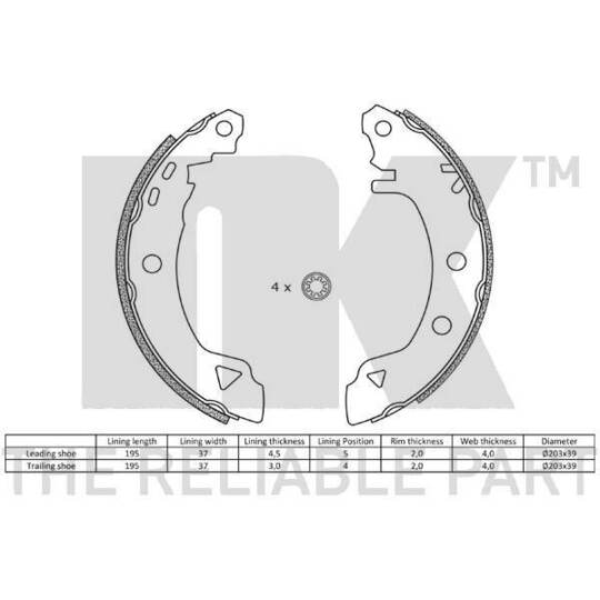 2710487 - Brake Shoe Set 