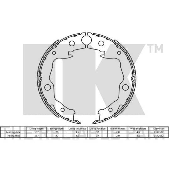 2722777 - Brake Shoe Set, parking brake 