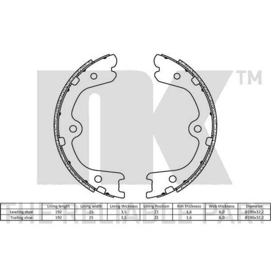 2722798 - Brake Shoe Set, parking brake 