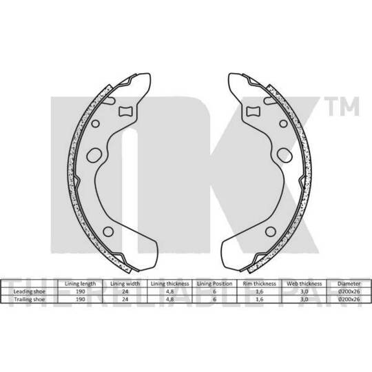 2732500 - Brake Shoe Set 