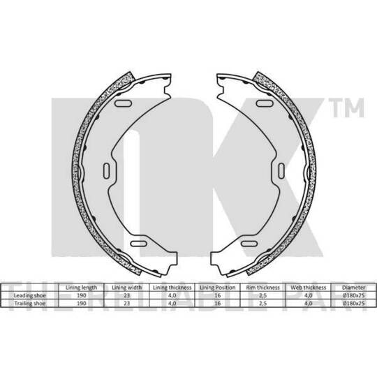 2733714 - Brake Shoe Set, parking brake 