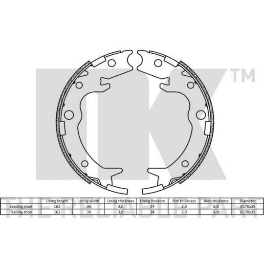 2726650 - Brake Shoe Set, parking brake 