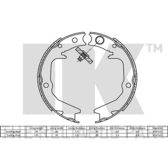 2730674 - Brake Shoe Set, parking brake 