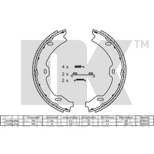 2733765 - Brake Shoe Set, parking brake 