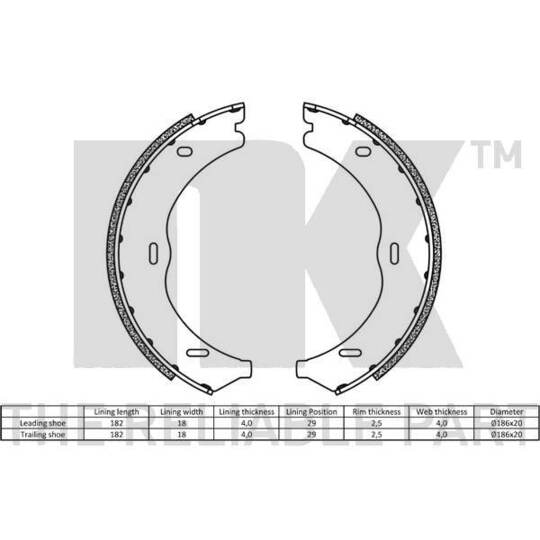 2733722 - Brake Shoe Set, parking brake 