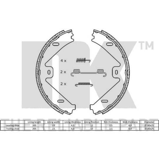 2733802 - Bromsbackar, sats, parkeringsbroms 