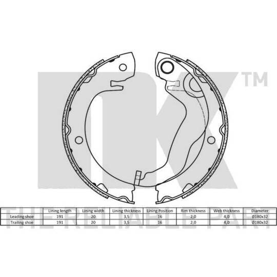 2745809 - Brake Shoe Set, parking brake 