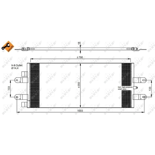 350043 - Condenser, air conditioning 