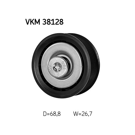 VKM 38128 - Deflection/Guide Pulley, v-ribbed belt 