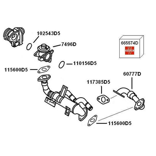 60777D - Pipe, EGR valve 