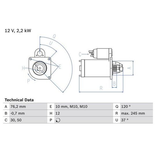 0 986 025 370 - Startmotor 