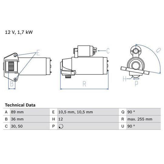 0 986 025 830 - Startmotor 