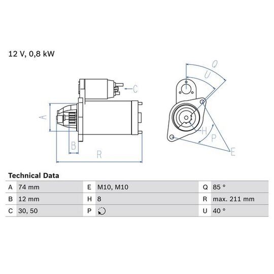 0 986 026 070 - Startmotor 