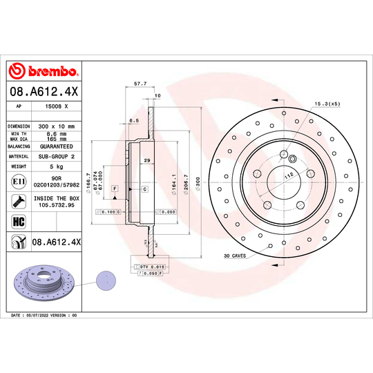 08.A612.4X - Brake Disc 