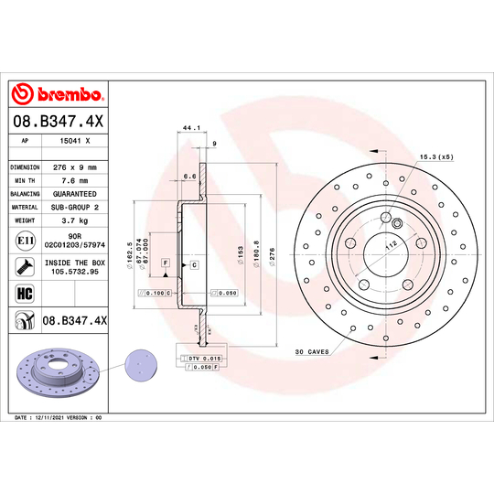 08.B347.4X - Brake Disc 