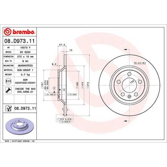 08.D973.11 - Brake Disc 