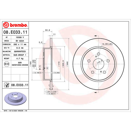 08.E033.11 - Brake Disc 