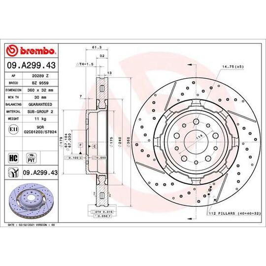 09.A299.43 - Brake Disc 