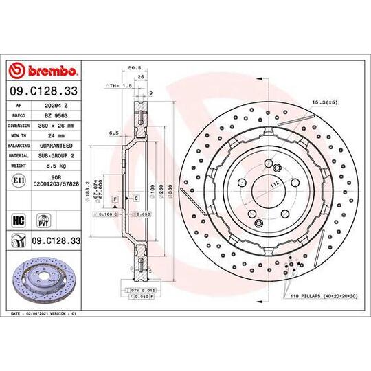 09.C128.33 - Brake Disc 