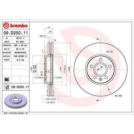 09.D250.11 - Brake Disc 