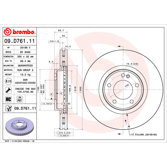 09.D761.11 - Brake Disc 