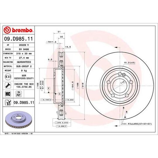 09.D985.11 - Brake Disc 