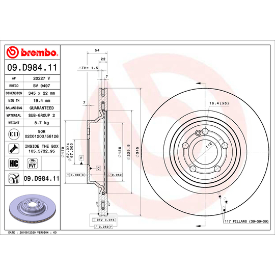 09.D984.11 - Brake Disc 