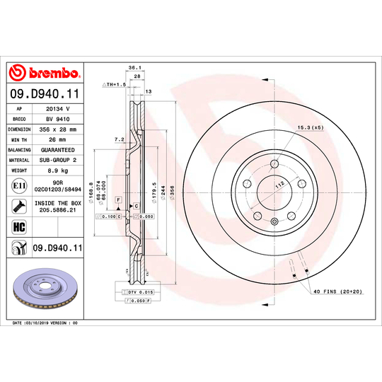 09.D940.11 - Brake Disc 